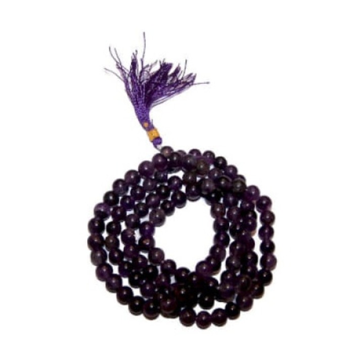 Ősi bölcsesség buddhista rózsafüzér, ametiszt, 108 gyöngy, 60x80cm