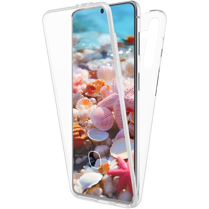 360 ALC Мобилен капак, съвместим със Samsung Galaxy S24 Plus, V2 Transparent отпред+зад