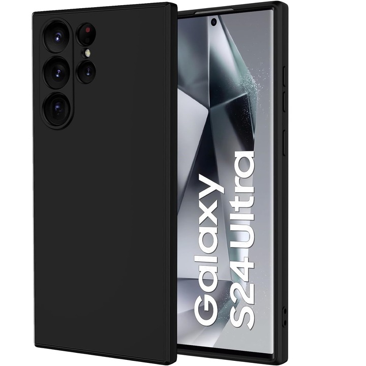 Калъф Soft Touch, тънък, ALC Mobile, противоударен, съвместим със Samsung Galaxy S24 Ultra, черен Tpu
