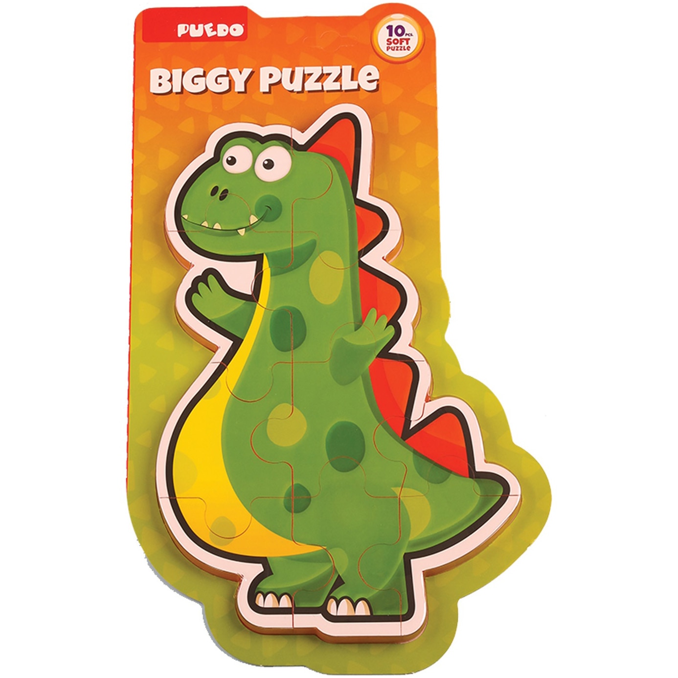 Puzzle din spuma Puedo - Dinozaur, verde, 10 piese