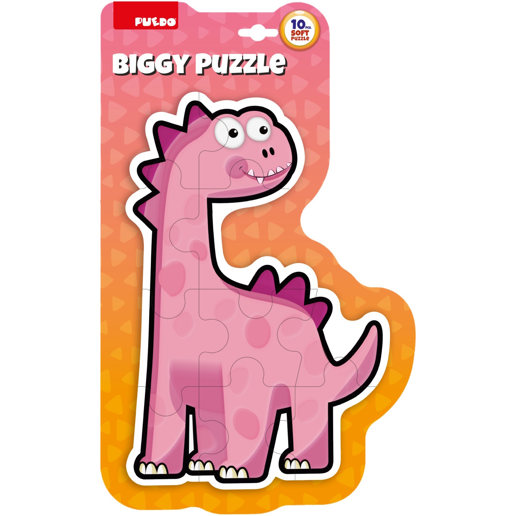 Puzzle din spuma Puedo - Dinozaur, roz, 10 piese