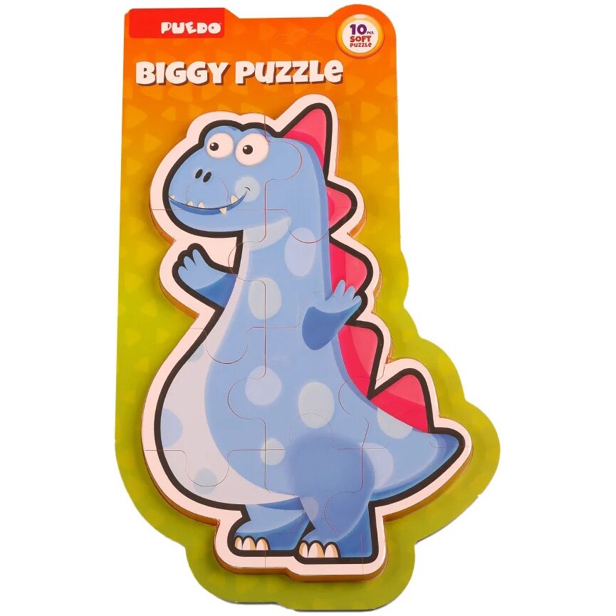 Puzzle din spuma Puedo - Dinozaur, albastru, 10 piese