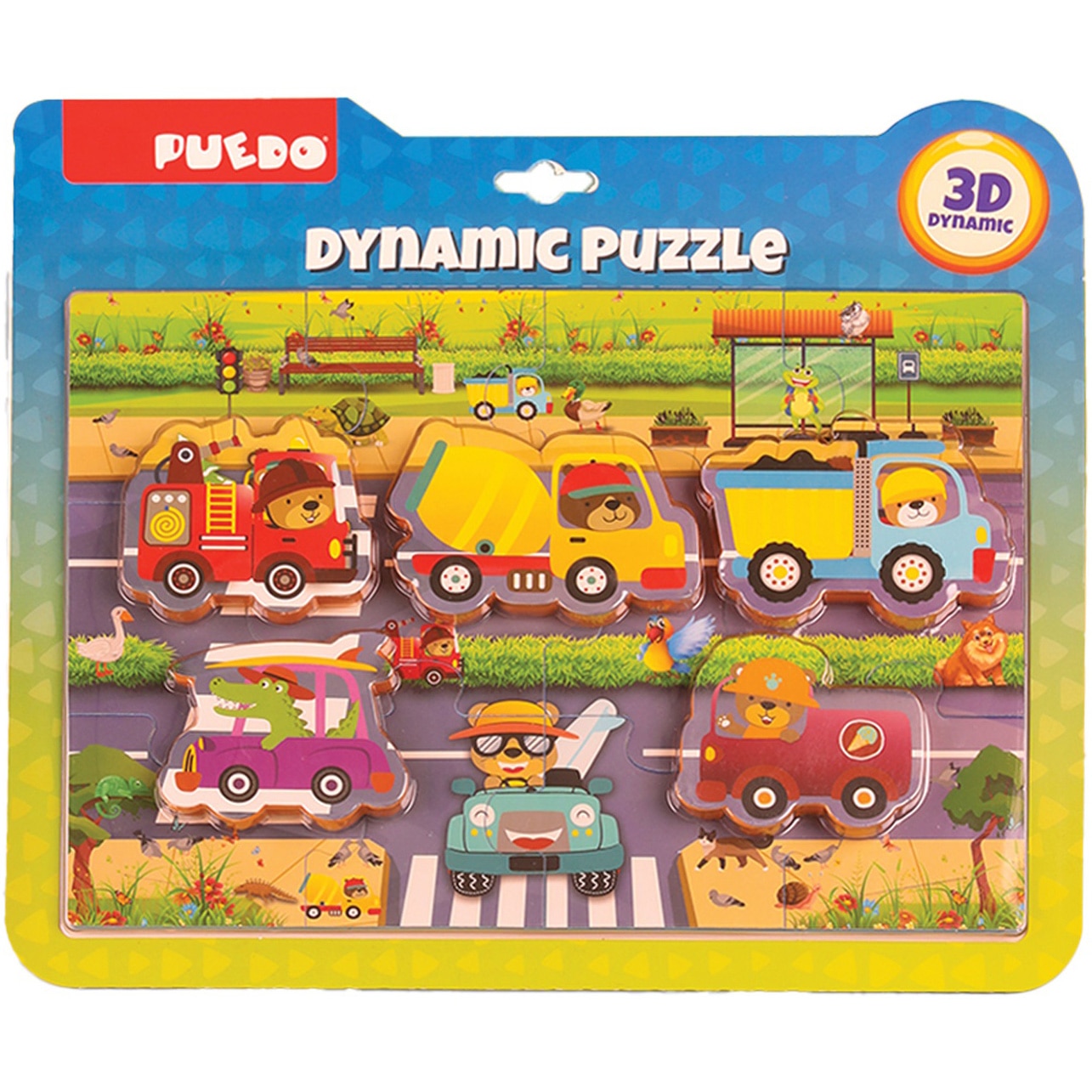 Puzzle din spuma Puedo - Trafic, 17 piese