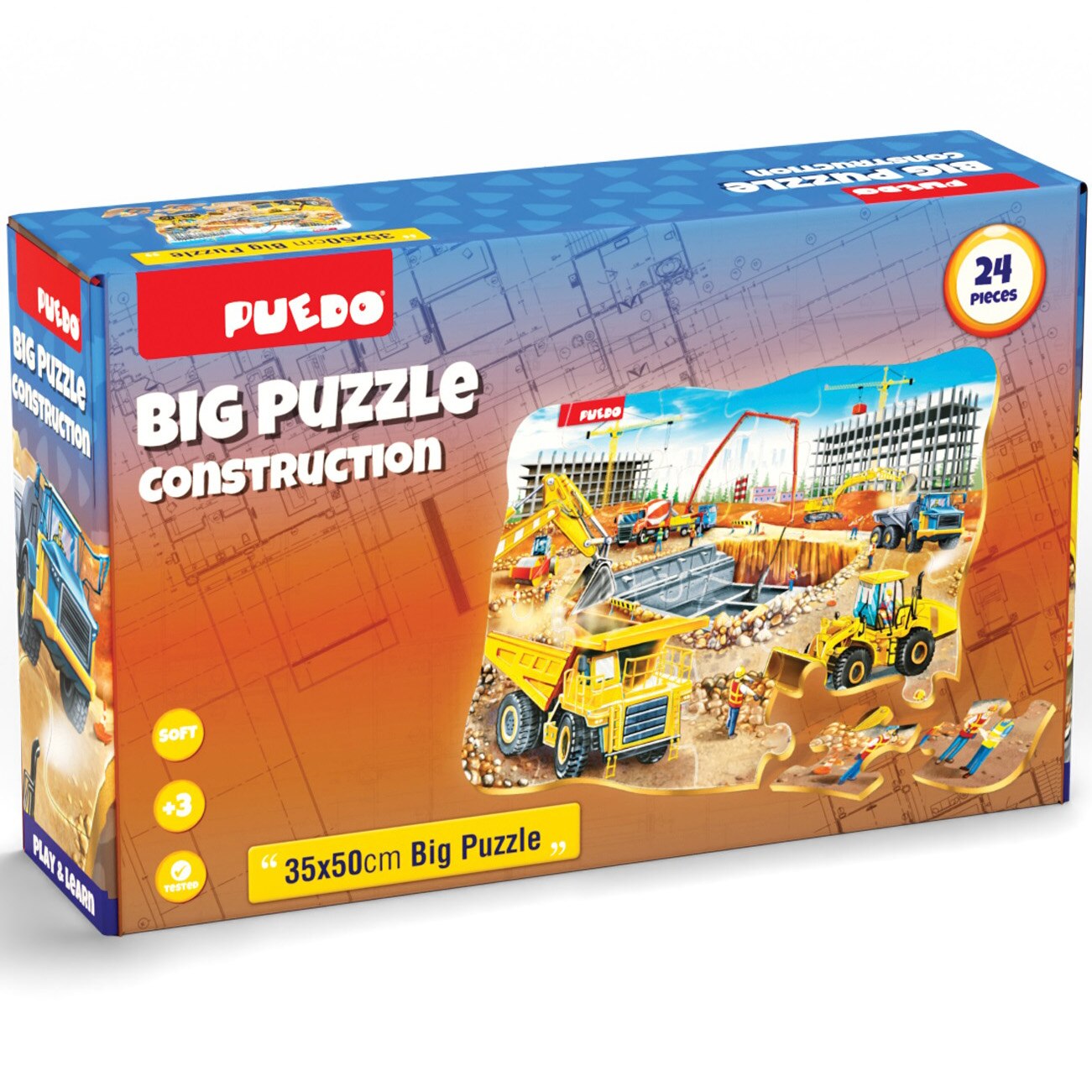 Puzzle din spuma Puedo - Constructii, 24 piese