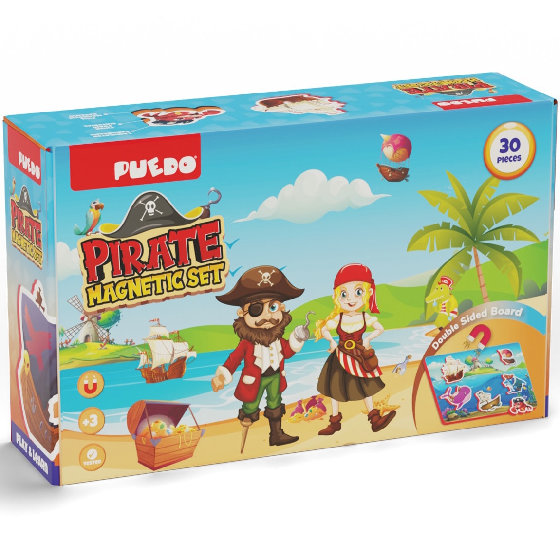 Joc magnetic Puedo - Piratii, 30 piese