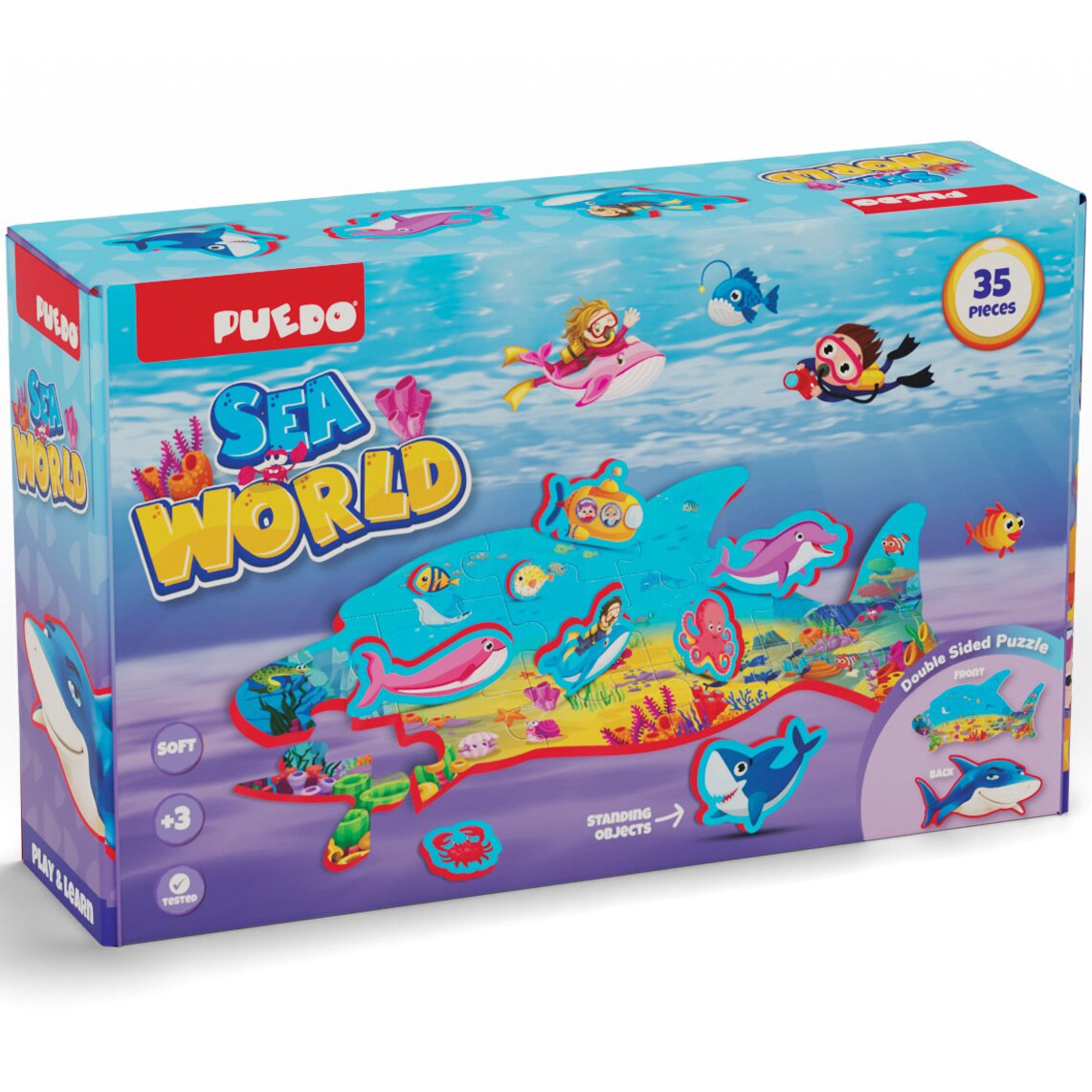 Puzzle din spuma Puedo - Lumea marina, 35 piese