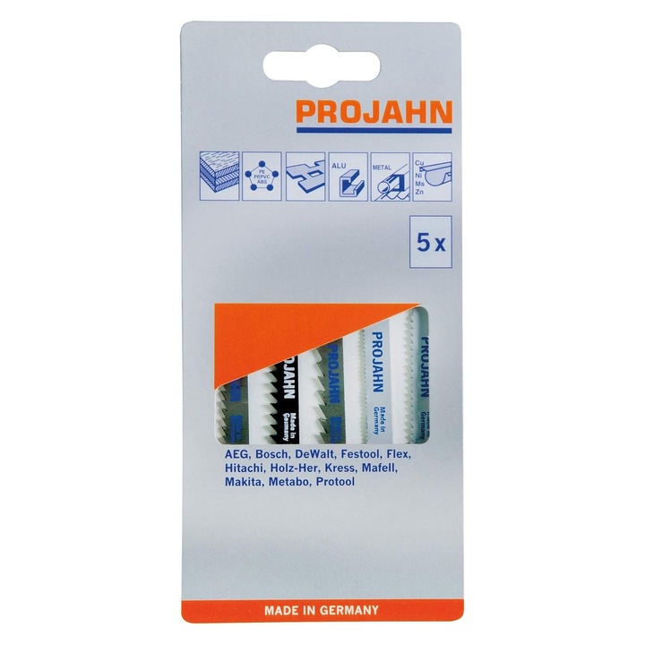 Set panze fierastrau pendular PROJAHN pentru metal, lemn si plastic 5 buc/set
