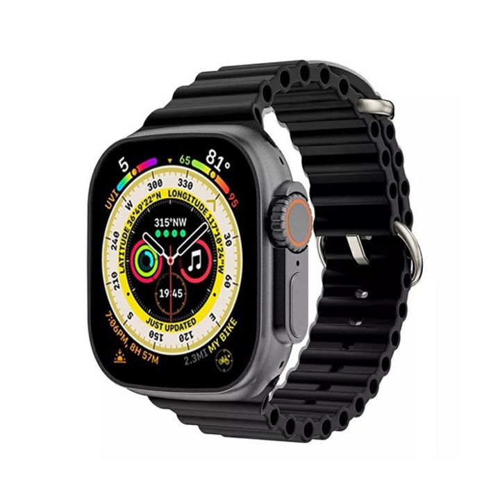 Smartwatch Z68 Ultra Series 8, Negru, NFC, 49 mm, Apelare Bluetooth, Waterproof, Wireless Charging