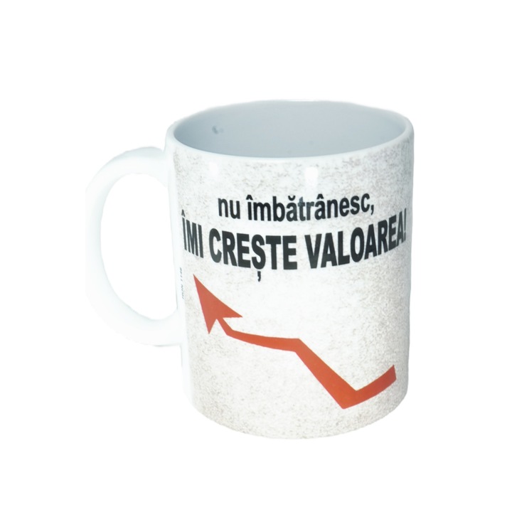 Kerámia bögre "Nem öregszem, az értékem nő!" 330 ml