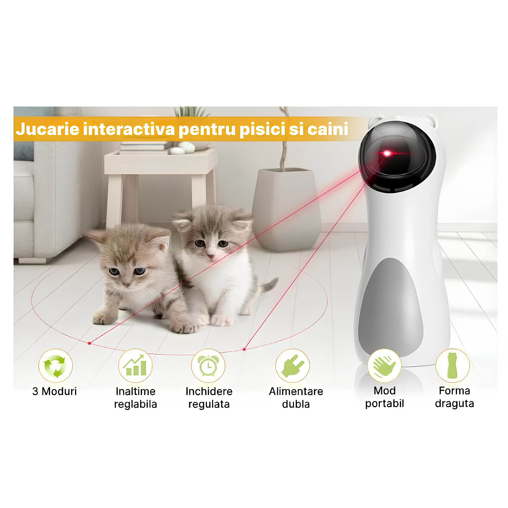 Многофункционална лазерна интерактивна играчка за котки и кучета ...