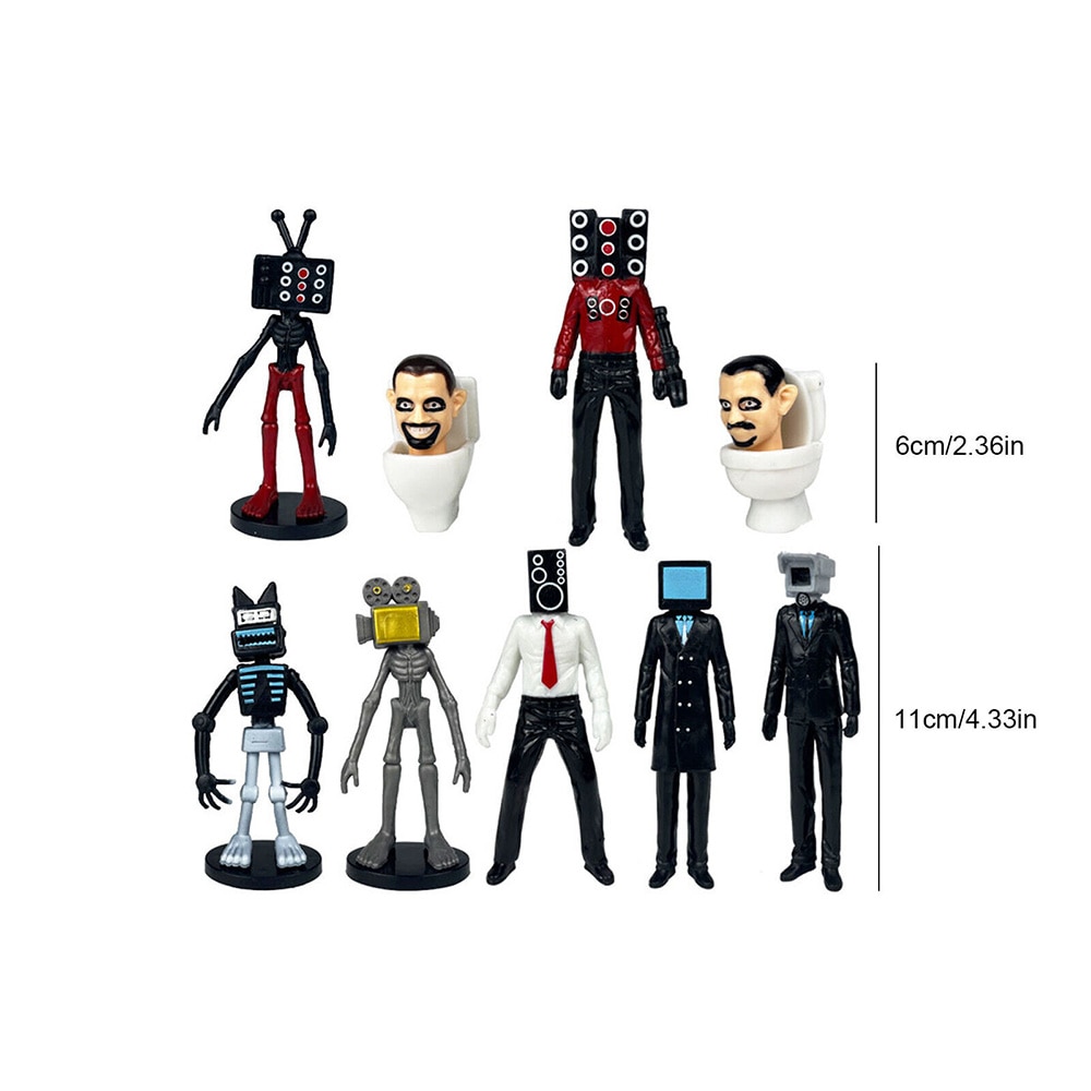 Figurakészlet, Skibidi WC, 8 db, 3+ év - eMAG.hu