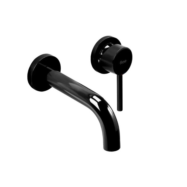 Смесител за мивка Rea Lungo, Месинг, Черен, Металик