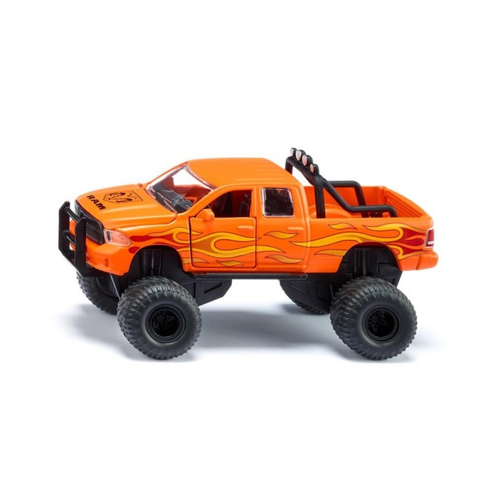 Rendőrautó Dodge Ram, fém/műanyag, modellel, 1:50, narancs