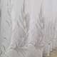Fehér függöny szürke hímzett levelekkel, 600 x 260