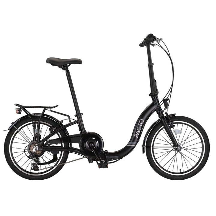 Bicicleta pliabila Six, PACTO, Aluminiu, 6 Trepte viteza, Negru/Albastru