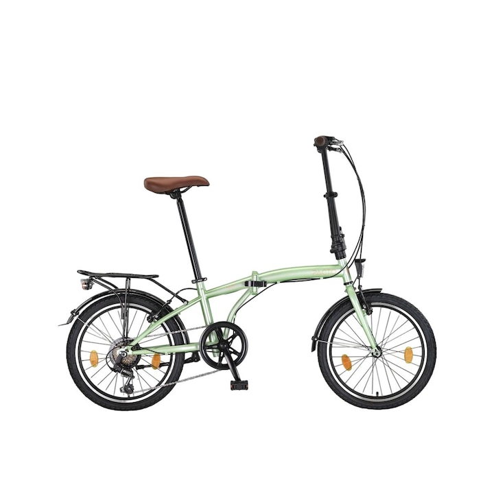 Bicicleta pliabila Ten, PACTO, Otel, 6 Trepte viteza, Negru/Verde