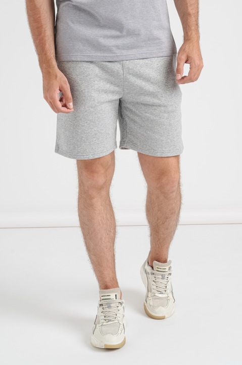 New Era, Pantaloni scurti cu logo discret Essential, Gri melange