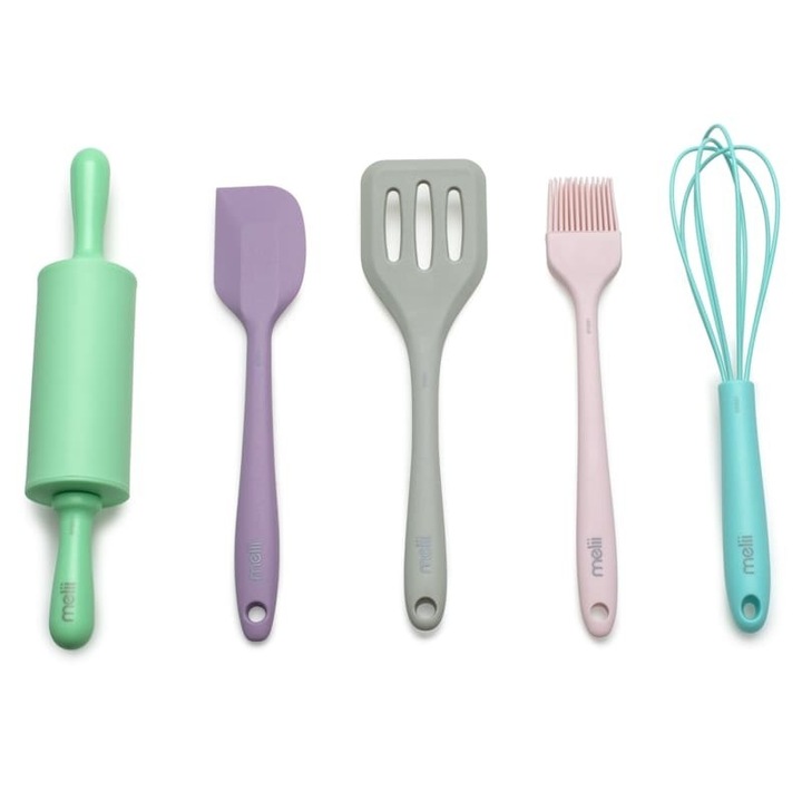 Комплект кухненски прибори Melii, 5 части, силикон, многоцветни