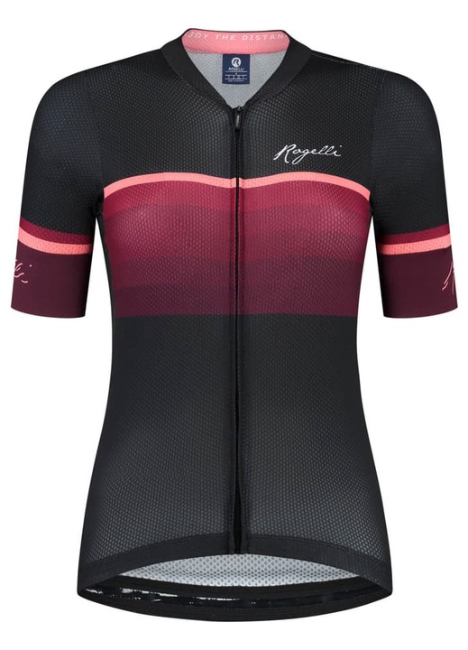Tricou sport dama, Rogelli, Poliester, Negru/Rosu, Rosu/Negru, L
