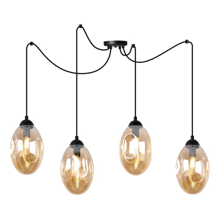 Lustra, Light Home, Metal, Negru/Auriu