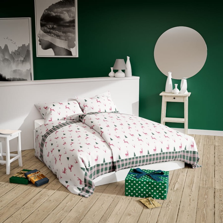 Set husa pentru pilota si 2 fete de perna, Spod Igły i Nitki, Bumbac, 160x200/70x80cm, Multicolor