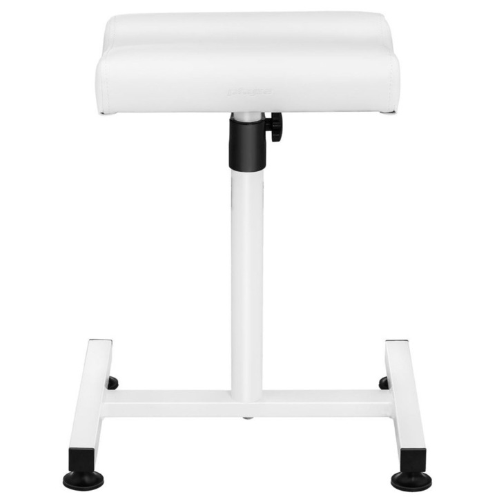 Suport pentru pedichiura reglabil, Physa, Otel/Piele sintetica, Alb/Argintiu/Negru