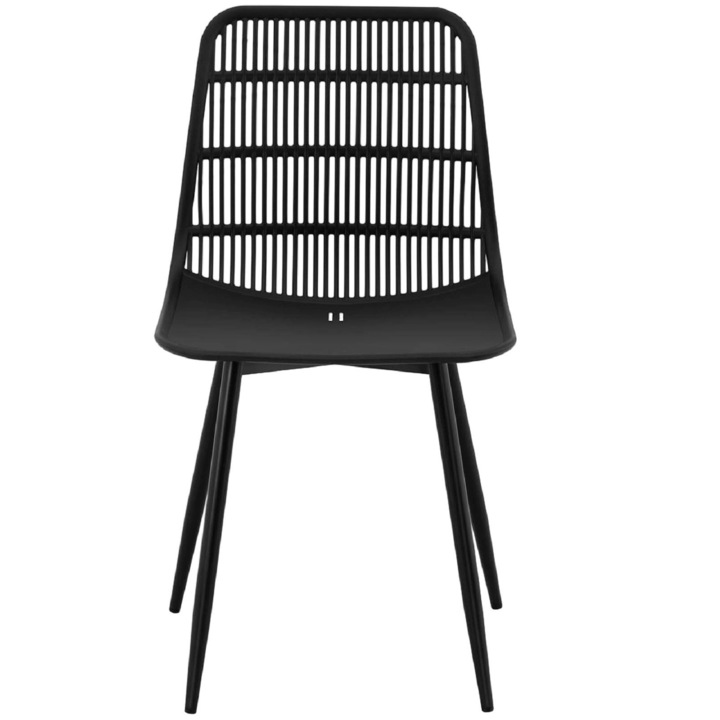 Комплект от 4 стола, Fromm & Starck, Полипропилен/Стомана, Черен