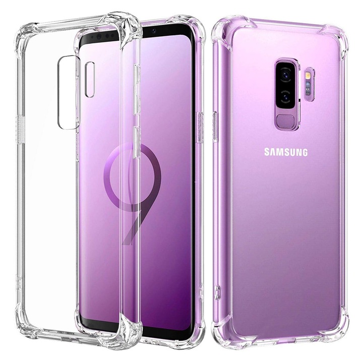 Силиконов калъф за Samsung Galaxy S9 Plus, Slim Anti-Shock, TPU, Перфектно прилепване, Гъвкав, Издръжлив, Удароустойчиви ъгли, Пълна прозрачност