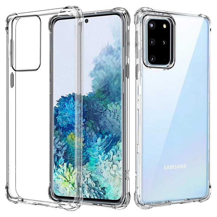 Силиконов калъф за Samsung Galaxy S20 Plus, Slim Anti-Shock, TPU, Перфектно прилягане, Гъвкав, Издръжлив, Удароустойчиви ъгли, Пълна прозрачност