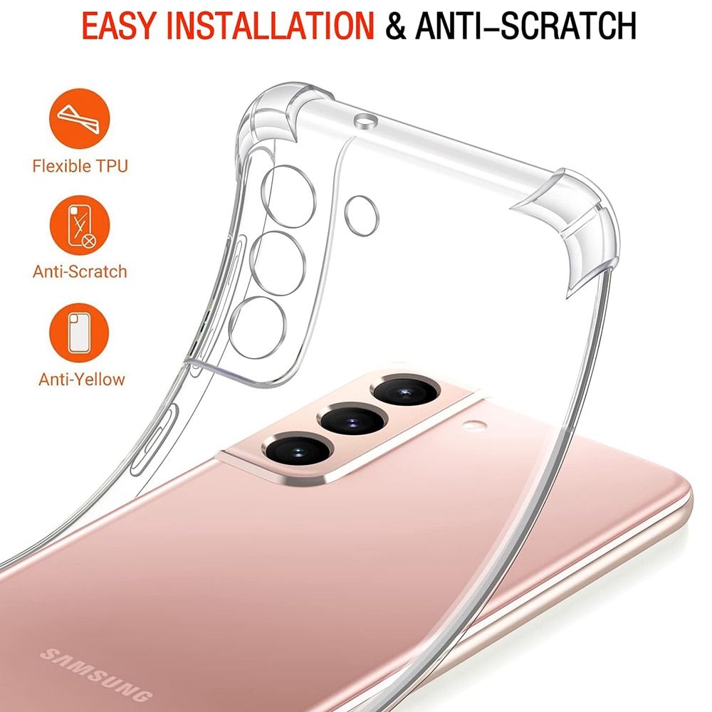 Husa de silicon pentru Samsung Galaxy S22, Slim Anti-Soc, TPU, Potrivire perfecta, Flexibil, Durabil, Colturi rezistente la impact, Transparenta completa
