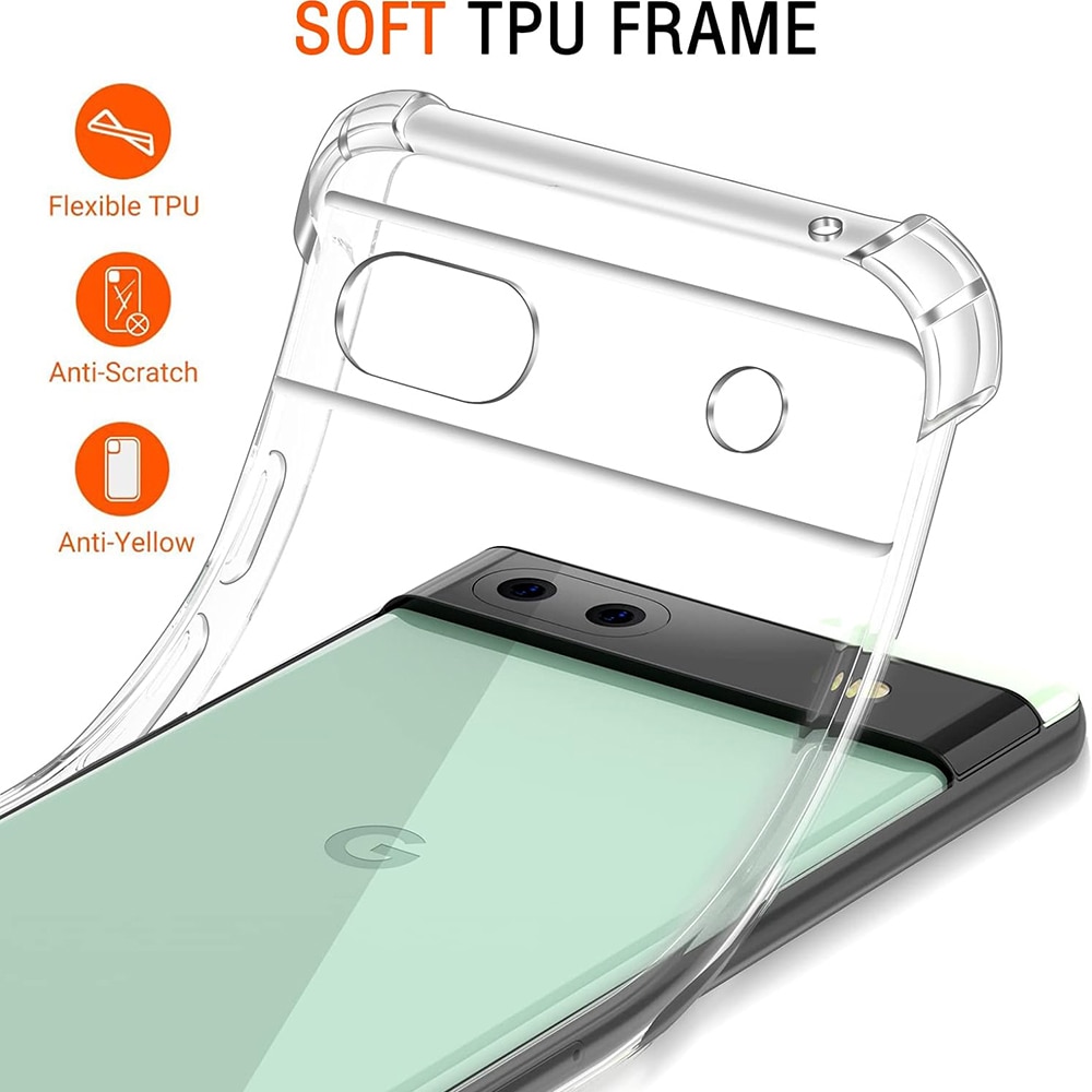 Husa de silicon pentru Google Pixel 6a, Slim Anti-Soc, TPU, Potrivire perfecta, Flexibil, Durabil, Colturi rezistente la impact, Transparenta completa