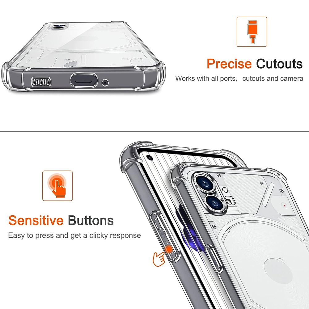 Husa de silicon pentru Nothing Phone 1, Slim Anti-Soc, TPU, Potrivire perfecta, Flexibil, Durabil, Colturi rezistente la impact, Transparenta completa
