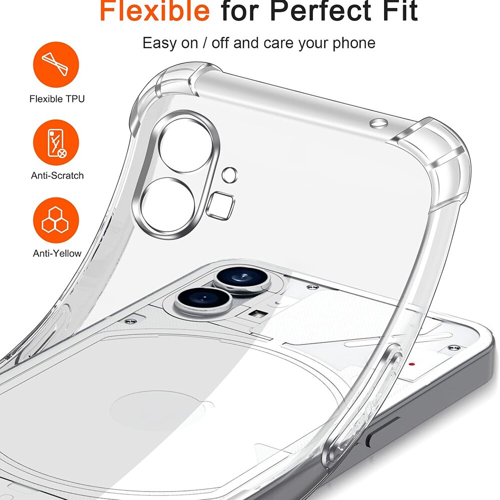 Husa de silicon pentru Nothing Phone 1, Slim Anti-Soc, TPU, Potrivire perfecta, Flexibil, Durabil, Colturi rezistente la impact, Transparenta completa