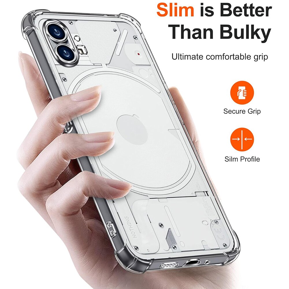 Husa de silicon pentru Nothing Phone 1, Slim Anti-Soc, TPU, Potrivire perfecta, Flexibil, Durabil, Colturi rezistente la impact, Transparenta completa