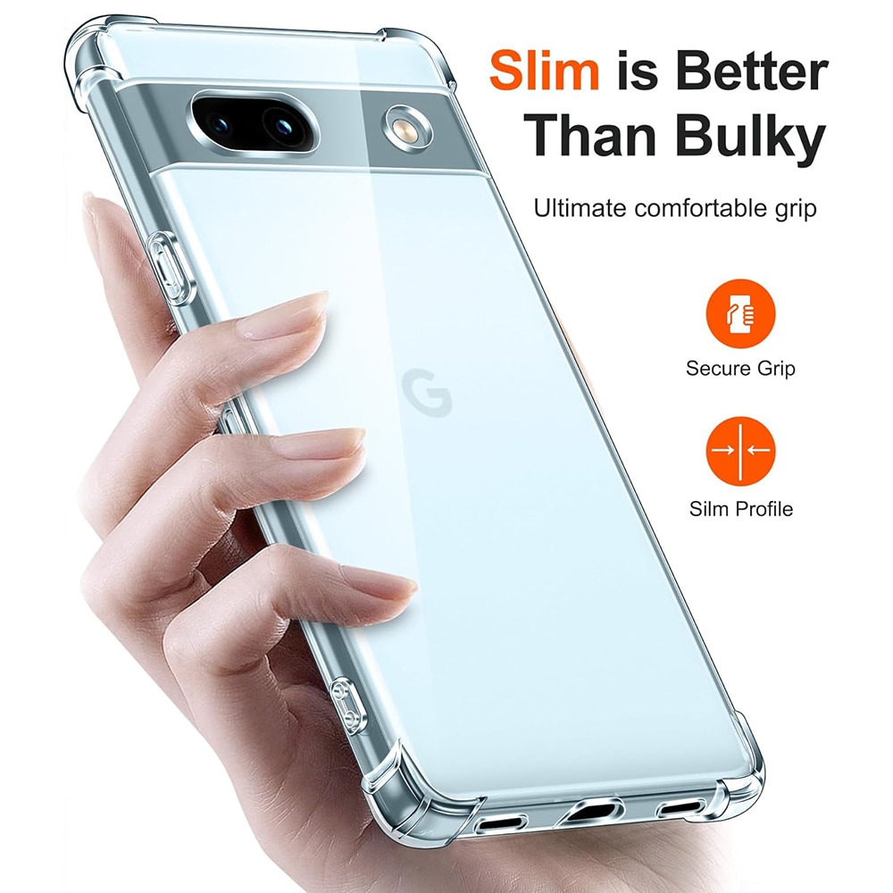 Husa de silicon pentru Google Pixel 7a, Slim Anti-Soc, TPU, Potrivire perfecta, Flexibil, Durabil, Colturi rezistente la impact, Transparenta completa