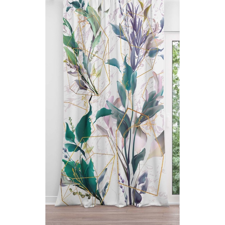 Perdea cu banda, Homeview, Poliester, 180g/m2, 140 X 230 cm, Multicolor