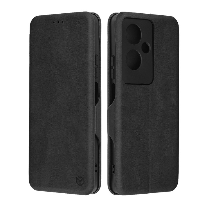 Husa compatibila cu Oppo A79 5G, Safe Protection, U325, Piele ecologica, Silicone, Pitch Black