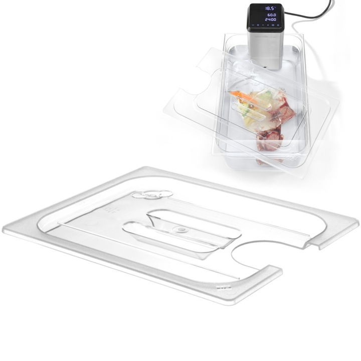 Capac din policarbonat cu decupaj pentru Sous-Vide pentru recipiente GN 1/1 - Hendi 864227
