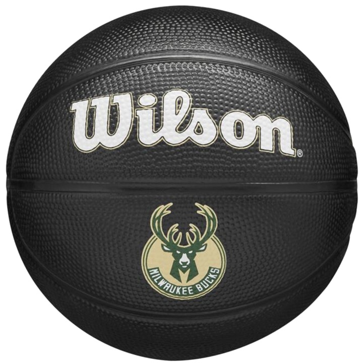 Баскетболна топка Wilson Team Tribute Milwaukee Bucks Mini Ball WZ4017606XB, черна, 3