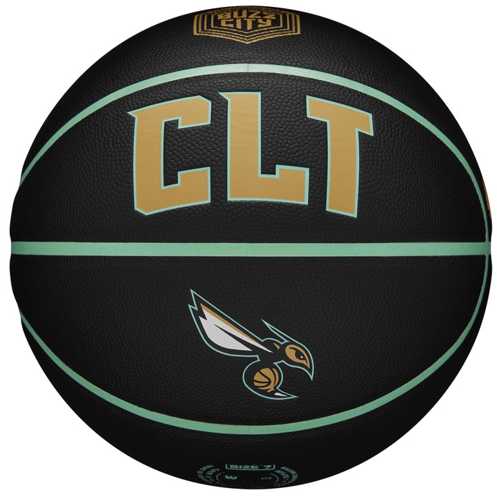 Kosárlabda, Wilson NBA Team City Collector Charlotte Hornets Ball WZ4016404ID, fekete, 7