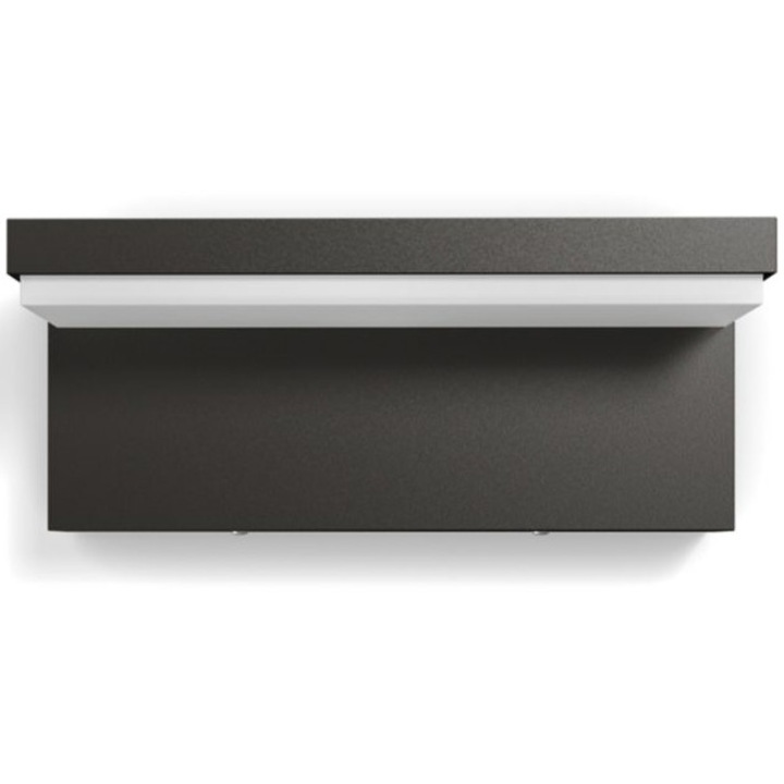Philips Bustan kültéri LED fali lámpa, mozgásérzékelővel, 3,8 W, 800 lm, meleg fehér fény (2700K), IP44, alumínium, antracit, 22 cm, A energiaosztály