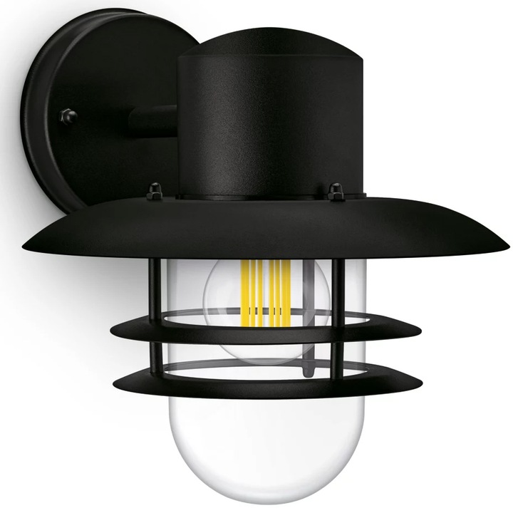 Aplica pentru exterior Philips Inyma, E27, Max 25W, IP44, Aluminiu, Negru, 26 cm