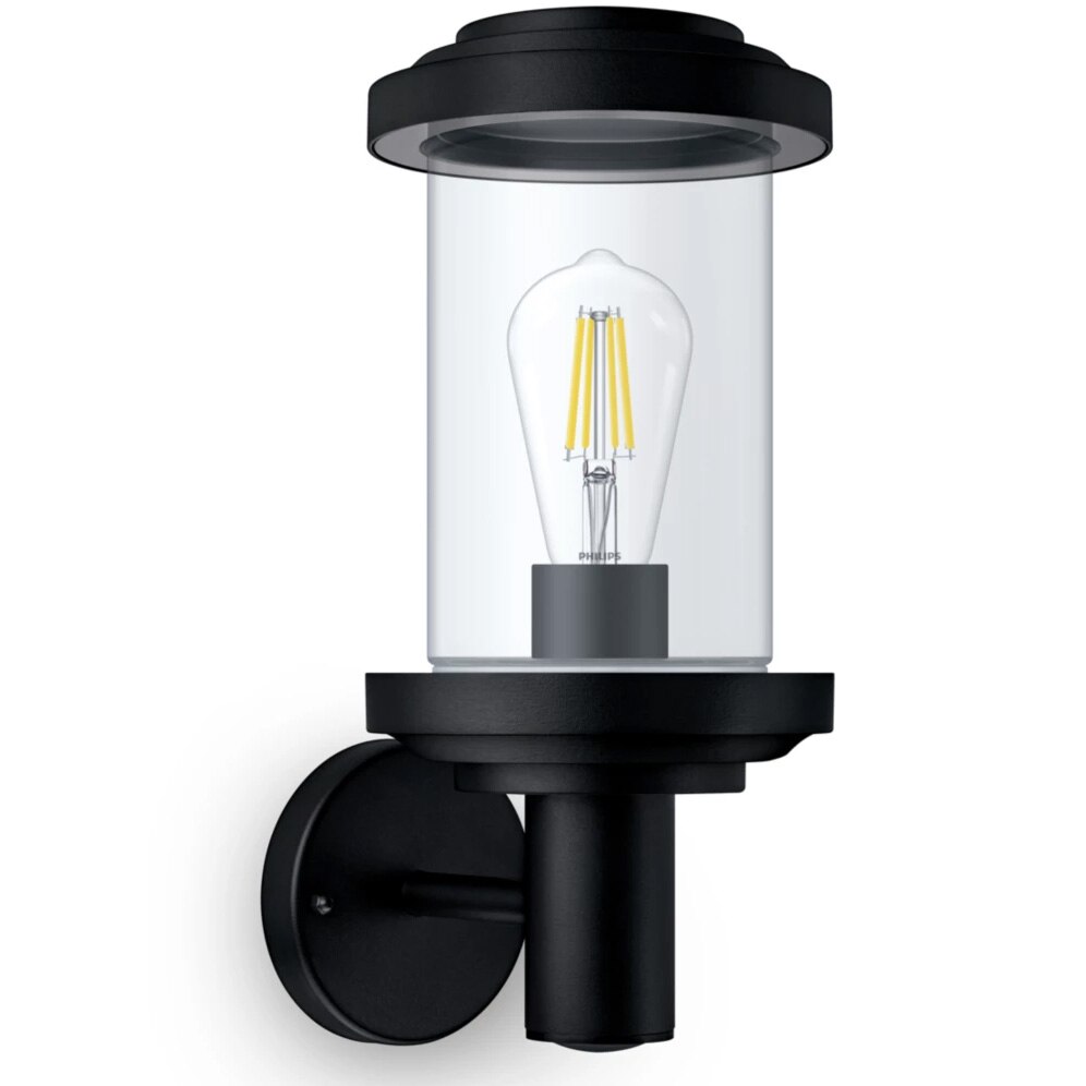 Aplica pentru exterior Philips Listra, E27, Max 25W, IP44, Aluminiu, Negru, 36 cm