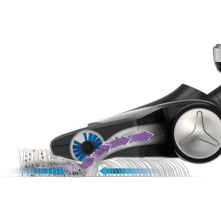 Aspirator vertical 2 in 1 Philips PowerPro Duo FC6162/02, 12 V, 0.6 l, Tehnologie PowerCyclone, Rosu/Negru