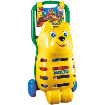 Troller Molto Urs cu 15 cuburi de constructie incluse Troller Molto Urs cu 15 cuburi de constructie incluse