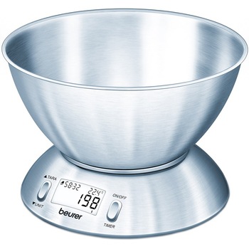 Cantar de bucatarie Beurer KS54, 5 kg, Argintiu Cantar de bucatarie Beurer KS54, 5 kg, Argintiu