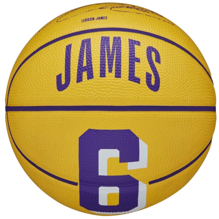 Баскетболна топка Wilson NBA Player Icon LeBron James Mini Ball WZ4007201XB, жълта, 3