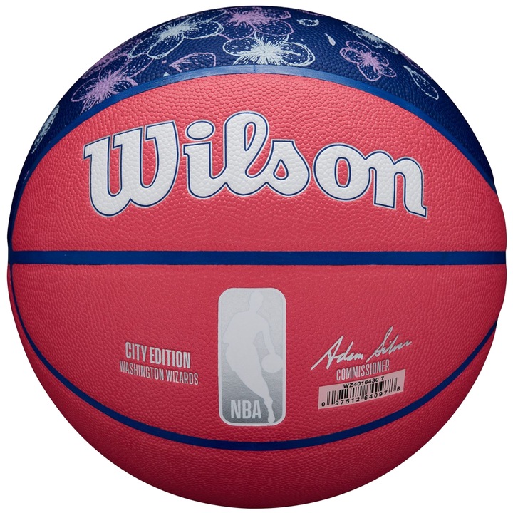 Minge baschet, Wilson NBA Team City Collector Washington Wizards Ball WZ4016430ID, Roz, 7