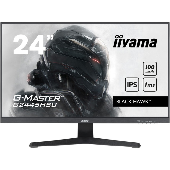 Monitor gaming LED IPS iiyama G-Master G2445HSU-B1 24" Full HD, HDMI, Display Port, 100Hz, AMD FreeSync™ technology, BLACK HAWK ™, Vesa, Negru