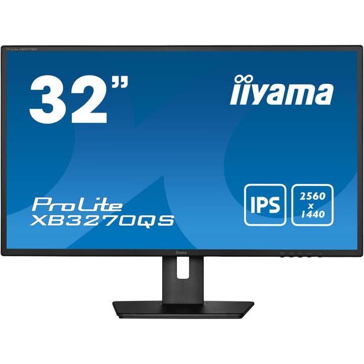 Монитор LED IPS iiyama ProLite XB3270QS-B5, 31.5", WQHD, 60Hz, 4ms, DVI, HDMI, Display Port, HAS (150mm) + Pivot, Flicker-free + Blue light